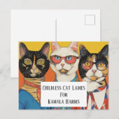 Die kinderlosen Katzen für Kamala Postkarte (Vorne/Hinten)