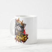 Die King Cool Katze Mit Krone Doppelseitige Kaffee Kaffeetasse (Vorderseite Links)