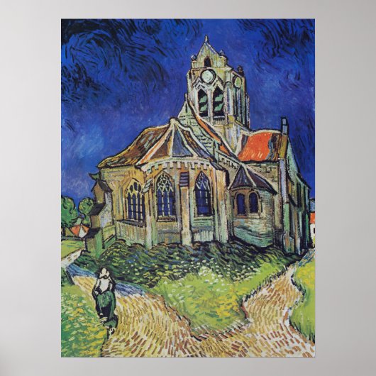 Die Kirche in Auvers 1890 von Vincent van Gogh Poster (Vorne)