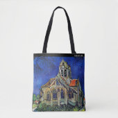 Die Kirche in Auvers – Benutzerdefinierter Text Tasche (Vorderseite)