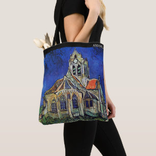Die Kirche in Auvers – Benutzerdefinierter Text Tasche