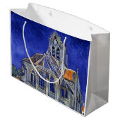 Die Kirche in Auvers, Van Gogh Große Geschenktüte (Rückseite Schrägansicht)