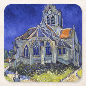 Die Kirche in Auvers, Van Gogh Rechteckiger Pappuntersetzer (Vorderseite)
