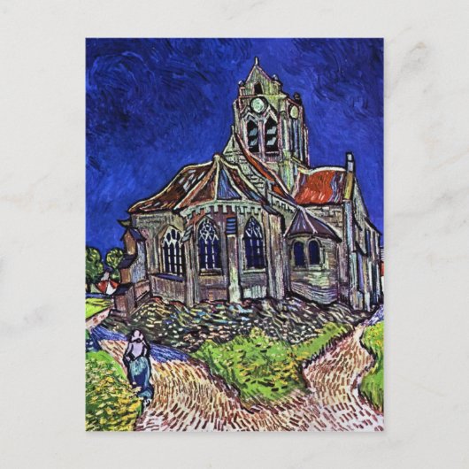 Die Kirche in Auvers von Vincent van Gogh 1890 Postkarte (Vorderseite)