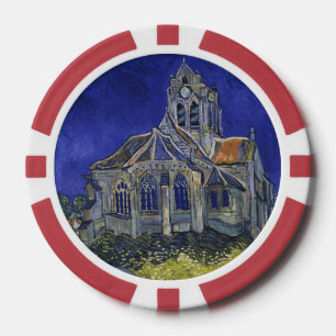 Die Kirche in Auvers von Vincent van Gogh Pokerchips
