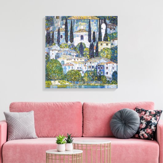 Die Kirche in Cassone | Gustav Klimt | Poster Leinwanddruck (Insitu (Wohnzimmer))