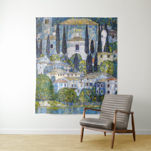 Die Kirche in Cassone   Gustav Klimt   Poster Wandteppich