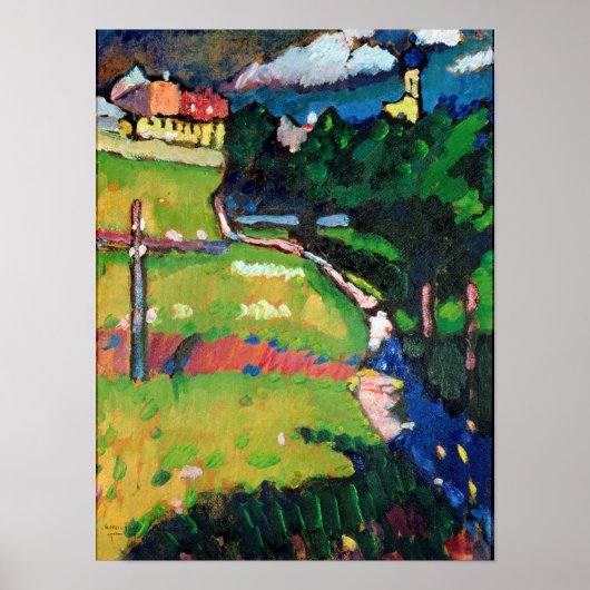 Die Kirche in Murnau, 1908-09 Poster (Vorne)