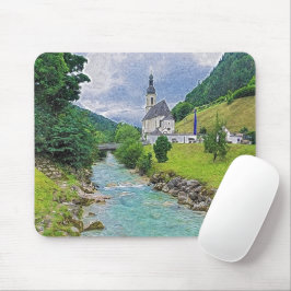Die Kirche in Ramsau - Idylle Mousepad