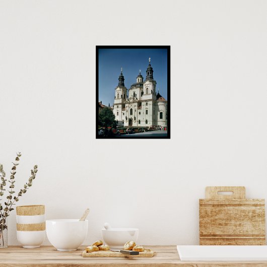 Die Kirche St. Nikolaus, gebaut 1703-61 Poster (Küche)