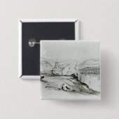 Die Kirche von San Francisco, Valparaiso, 1834 Button (Vorne & Hinten)
