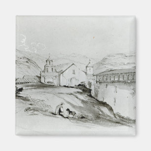 Die Kirche von San Francisco, Valparaiso, 1834 Magnet