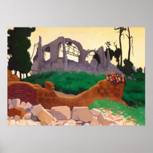 Die Kirche von Souain, 1917 von Felix Vallotton Poster
