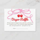 Die Kirsche auf der Babydusche Diaper Raffle Begleitkarte (Vorderseite)