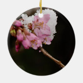 "Die Kirsche Hung mit Schnee sehen" - ein E Keramikornament (Hinten)