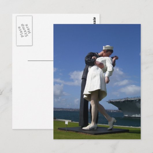 Die Kiss-Statue Postkarte (Vorne/Hinten)