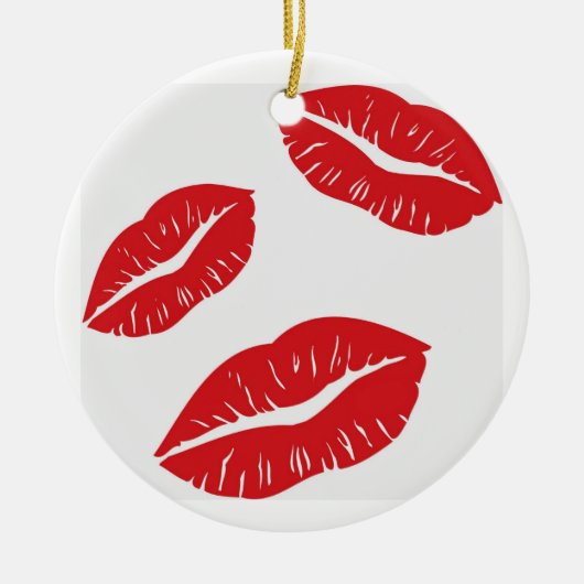 DIE "KISSES GALORE"-CHRISTMAS-ORNATION KERAMIKORNAMENT (Vorne)