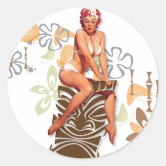Die Kitsch Bitsch : Die Tiki-Göttin Runder Aufkleber