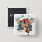 Die Kitsch Bitsch : Fly Girl Tattoo Pin-Up Button (Vorne & Hinten)
