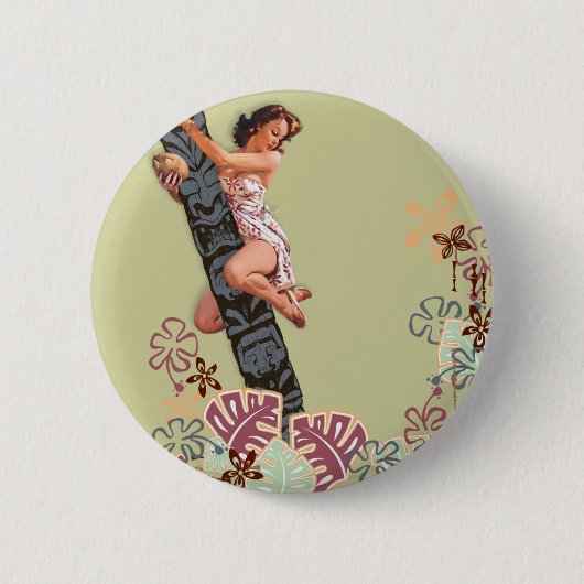 Die Kitsch Bitsch : Hoch auf einem Tiki-Baum! Button (Vorderseite)