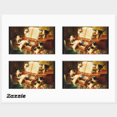 Die Kitten-Erwägung Niedlich Katzen am Klavier Rechteckiger Aufkleber (Blatt)