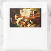 Die Kitten-Erwägung Niedlich Katzen am Klavier Rechteckiger Aufkleber (Tasche)