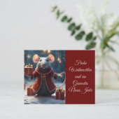 Die kl. Ratte wünscht frohe Weihnachten Postkarte (Stehend Vorderseite)