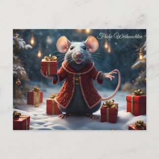 Die kl. Ratte wünscht frohe Weihnachten Postkarte