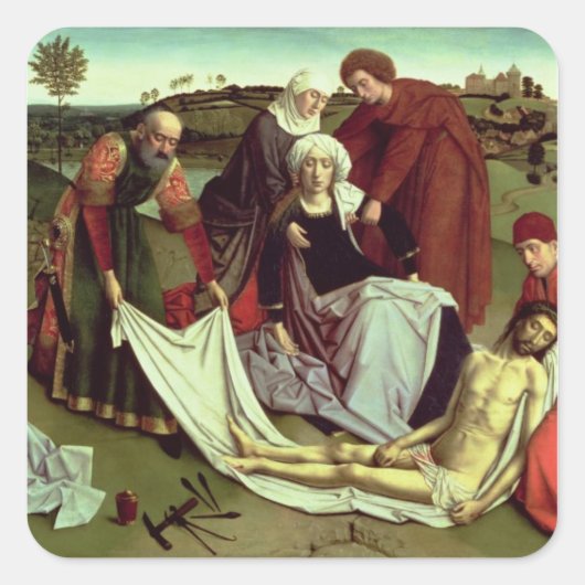 Die Klage über den Toten Christus Quadratischer Aufkleber (Vorderseite)