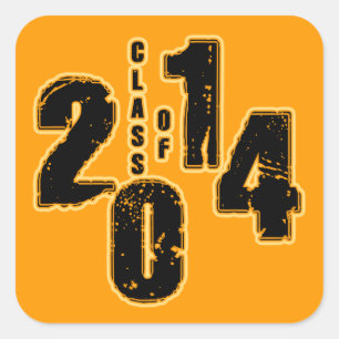 DIE KLASSE VON 2014 QUADRATISCHER AUFKLEBER