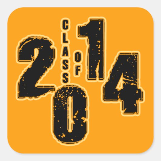 DIE KLASSE VON 2014 QUADRATISCHER AUFKLEBER (Vorderseite)