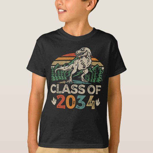 Die Klasse von 2034 wächst mit mir Dinosaurier zur T-Shirt (Vorderseite)