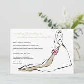 Die klassische Braut mit rosa Einladung (Stehend Vorderseite)