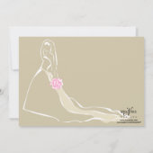 Die klassische Braut mit rosa Einladung (Rückseite)