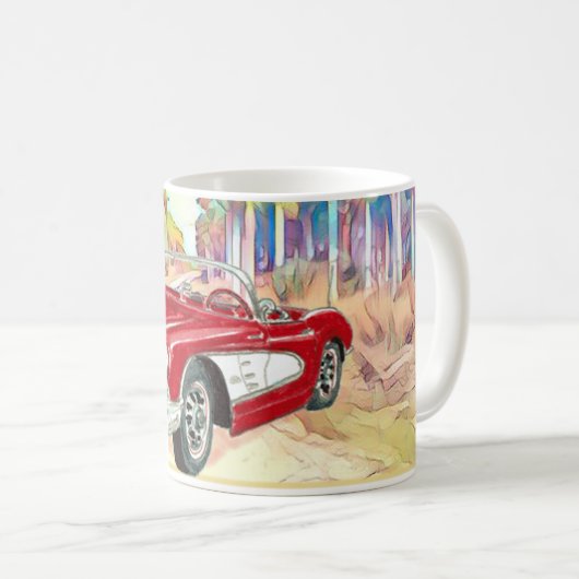 Die klassische Corvette in Palm Grove Kaffeetasse (VorderseiteRechts)