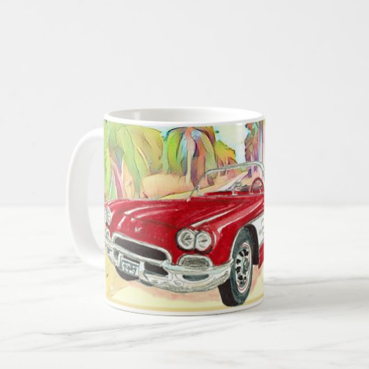 Die klassische Corvette in Palm Grove Kaffeetasse (Vorderseite Links)