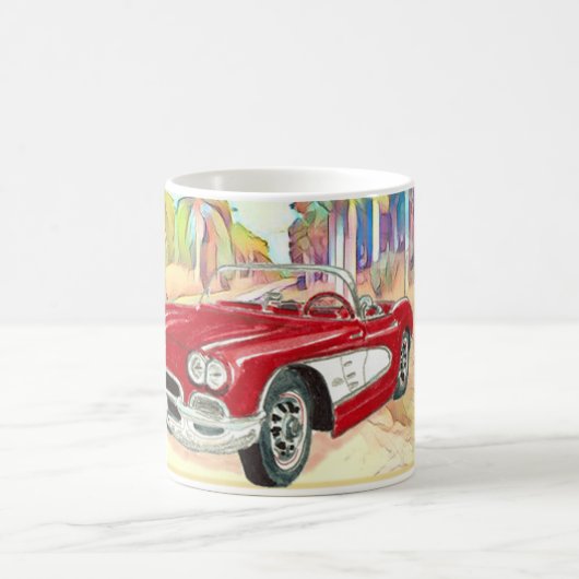 Die klassische Corvette in Palm Grove Kaffeetasse (Mittel)