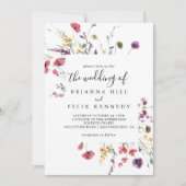 Die klassische, farbenfrohe blumenreiche Hochzeit Einladung (Vorderseite)