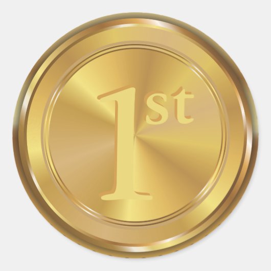 Die klassische Goldmedaille ist individuell einste Runder Aufkleber (Vorderseite)