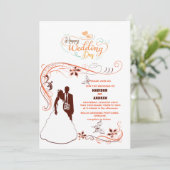 die klassische Hochzeit der Silhouette Einladung (Stehend Vorderseite)