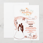 die klassische Hochzeit der Silhouette Einladung (Vorne/Hinten)