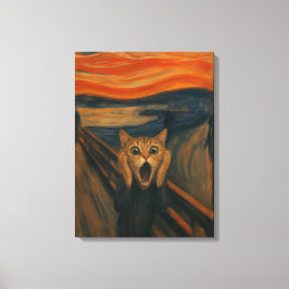 Die klassische Kunstparodie der schreienden Katze, Leinwanddruck
