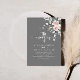 Die klassische rosa Rosenblütenhochzeit von Einladung