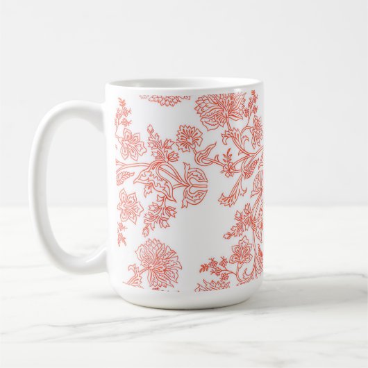 Die klassische Toile-Blumen-Kaffeetasse Kaffeetasse (Links)