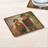 Die klatschigen Männer aus Steampunk als stabil Rechteckiger Pappuntersetzer (angewinkelt)