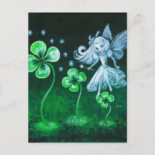 Die Kleeblattfee des April Postkarte (Vorderseite)
