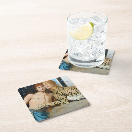 Die Kleider, Fernand Khnopff Rechteckiger Pappuntersetzer (Vor Ort)