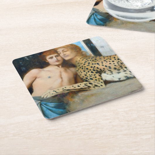 Die Kleider, Fernand Khnopff Rechteckiger Pappuntersetzer (angewinkelt)