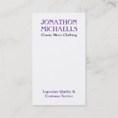 Die Kleidung der Visitenkarte (Rückseite)