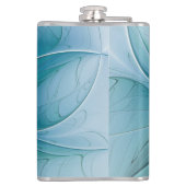 Die kleine Beauty Modern Blue Gold Fraktal Blume Flachmann (Rückseite)